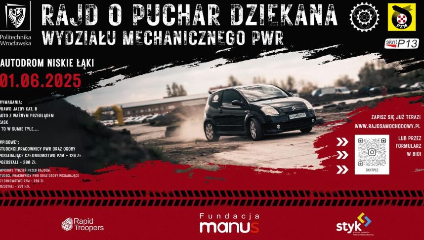 Wielka motoryzacyjna przygoda w samym sercu Wrocławia? Rajd o Puchar Dziekana Wydziału Mechanicznego PWr