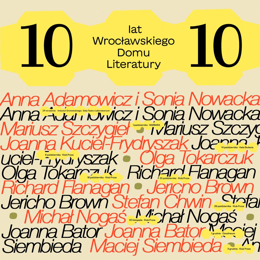 Bliżej literatury. 10 wyjątkowych spotkań na 10-lecie Wrocławskiego Domu Literatury